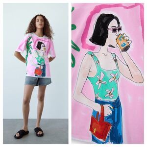 ZARA NWT WOMAN PRINT T-SHIRT